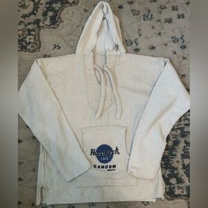 Hard Rock Cafe Cream Pullover Sweater with Ribbed Knit